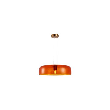 PENDANT ES 40W DOME Orange Glass w/Brass Highlight OD420mm