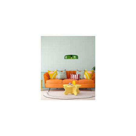 PENDANT ES 40W DOME Green Glass w/Brass Highlight OD420mm