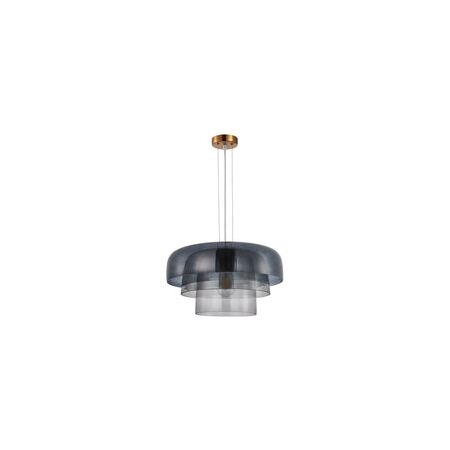 PENDANT ES 40W DOME Orange Glass x3 w/Brass Highlight OD420mm