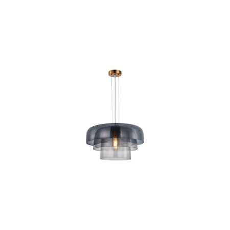 PENDANT ES 40W DOME Orange Glass x3 w/Brass Highlight OD420mm