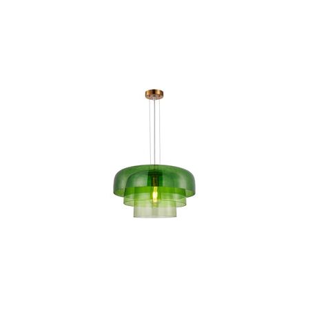 PENDANT ES 40W DOME Orange Glass x3 w/Brass Highlight OD420mm