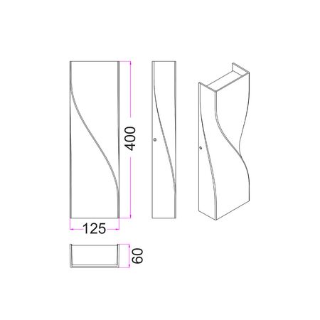 WALL S/M Up/Dn Large 20W LED TRI 1242 Lm IP65 TWIST White Alt Beam