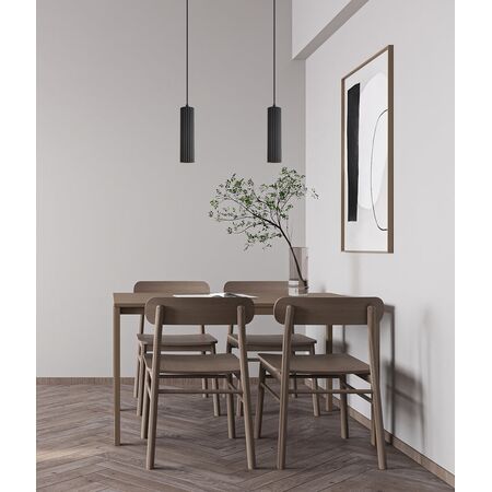 PENDANT GU10 10W White Aluminium Ribbed Cylinder OD65mm
