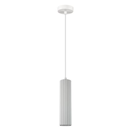 PENDANT GU10 10W White Aluminium Ribbed Cylinder OD65mm