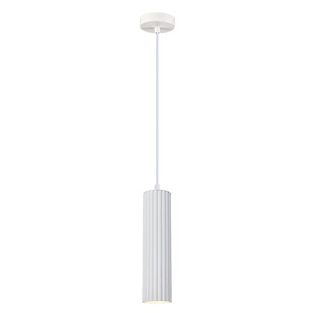 PENDANT GU10 10W White Aluminium Ribbed Cylinder OD65mm