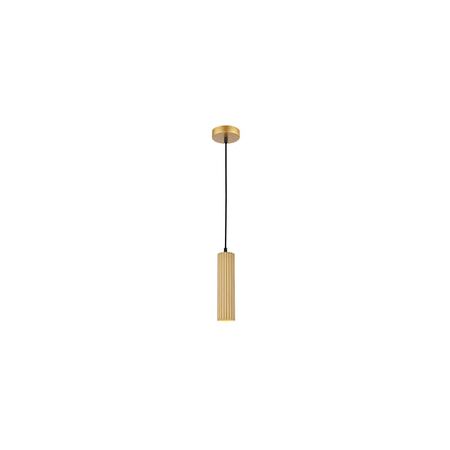 PENDANT GU10 10W Gold Aluminium Ribbed Cylinder OD65mm