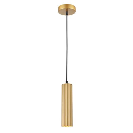 PENDANT GU10 10W Black Aluminium Ribbed Cylinder OD65mm