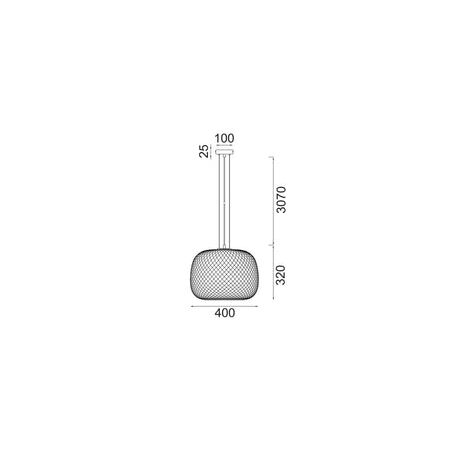 PENDANT ES 40W Clear Glass w/Segments Chrome Highlight DOME OD400mm