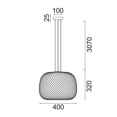 PENDANT ES 40W Clear Glass w/Segments Chrome Highlight DOME OD400mm