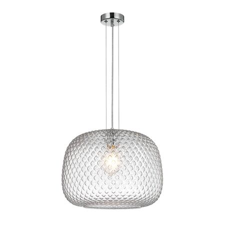 PENDANT ES 40W Clear Glass w/Segments Chrome Highlight DOME OD400mm