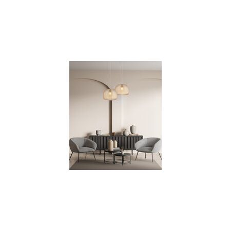 PENDANT ES 40W Clear Glass w/Segments Chrome Highlight DOME OD400mm