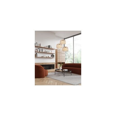 PENDANT ES 40W Clear Glass w/Segments Chrome Highlight DOME OD400mm