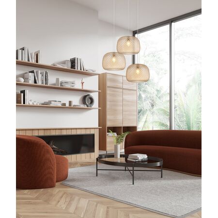 PENDANT ES 40W Clear Glass w/Segments Chrome Highlight DOME OD400mm