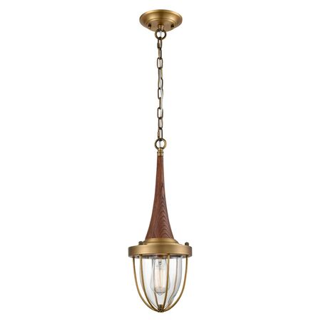 PENDANT ES Weathered Charcoal & washed wood CAGE OD180mm