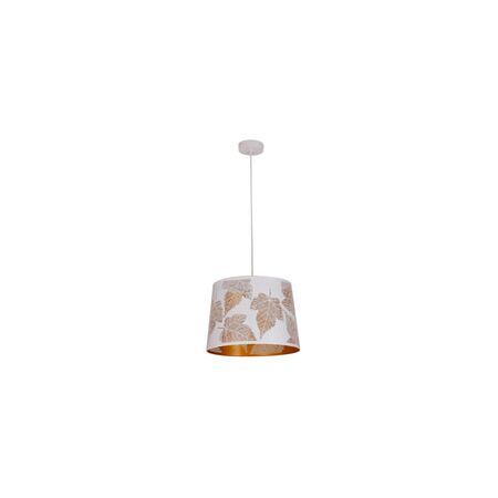 PENDANT ES 60W Blk w/Gold Interior Iron SLANTED w/Maple Leaf Pattern OD350 x H250 mm