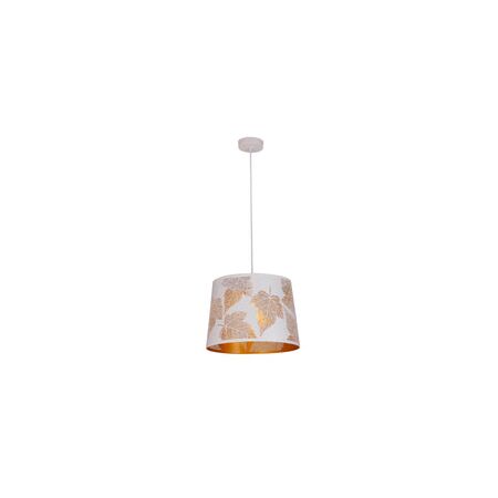 PENDANT ES 60W Blk w/Gold Interior Iron SLANTED w/Maple Leaf Pattern OD350 x H250 mm