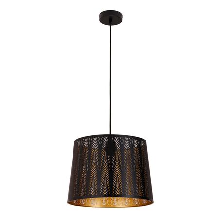 PENDANT ES 60W Wh w/Gold Interior Iron SLANTED w/Vector Pattern OD350 x H250 mm