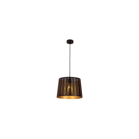 PENDANT ES 60W Blk w/Gold Interior Iron SLANTED w/Vector Pattern OD350 x H250 mm