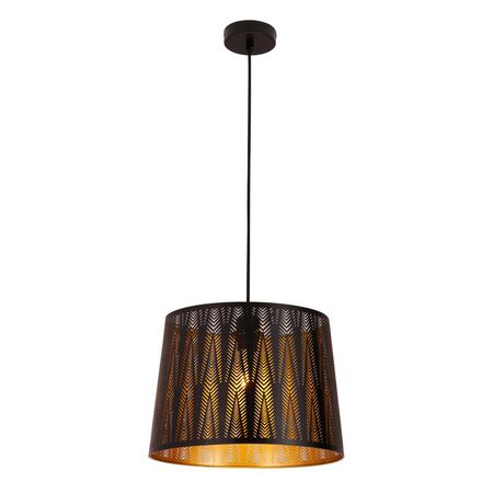 PENDANT ES 60W Wh w/Gold Interior Iron SLANTED w/Vector Pattern OD350 x H250 mm
