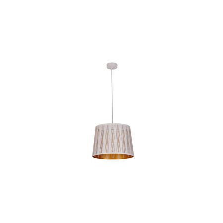 PENDANT ES 60W Wh w/Gold Interior Iron SLANTED w/Vector Pattern OD350 x H250 mm