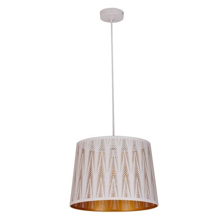 PENDANT ES 60W Blk w/Gold Interior Iron SLANTED w/Vector Pattern OD350 x H250 mm