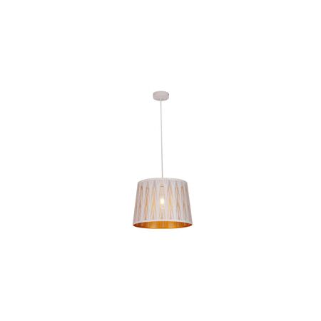 PENDANT ES 60W Blk w/Gold Interior Iron SLANTED w/Vector Pattern OD350 x H250 mm