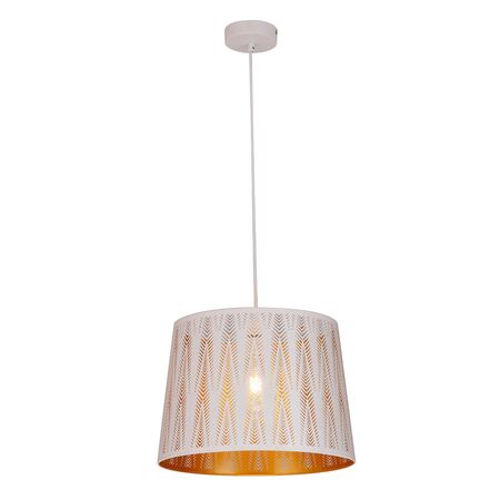 PENDANT ES 60W Blk w/Gold Interior Iron SLANTED w/Vector Pattern OD350 x H250 mm