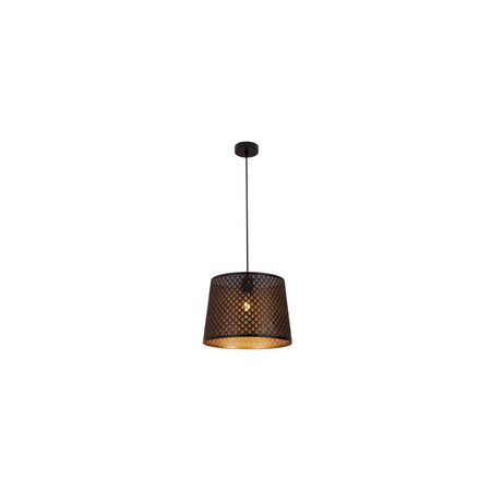 PENDANT ES 60W Wh w/Gold Interior Iron SLANTED w/Geometry Pattern OD350 x H250 mm