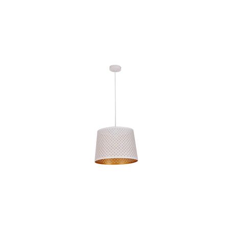PENDANT ES 60W Blk w/Gold Interior Iron SLANTED w/Geometry Pattern OD350 x H250 mm