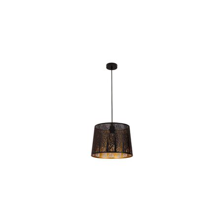 PENDANT ES 60W Wh w/Gold Interior Iron SLANTED w/Tree Pattern OD350 x H250 mm