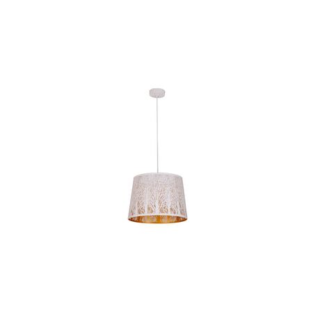 PENDANT ES 60W Wh w/Gold Interior Iron SLANTED w/Tree Pattern OD350 x H250 mm
