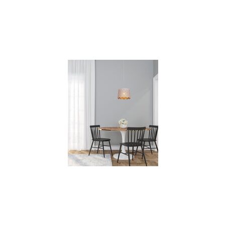 PENDANT ES 60W Wh w/Gold Interior Iron SLANTED w/Flower Pattern OD350 x H250 mm