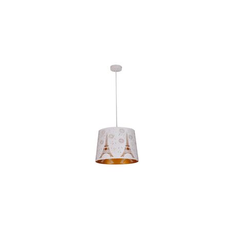 PENDANT ES 60W Blk w/Gold Interior Iron SLANTED w/Eiffel Tower Pattern OD350 x H250 mm