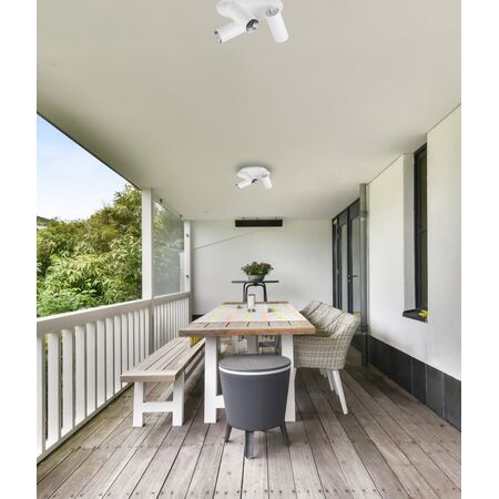 SPOT GU10 X 3 Outdoor Ceiling Adjustable White IP54 RND Base OD240mm x H188mm