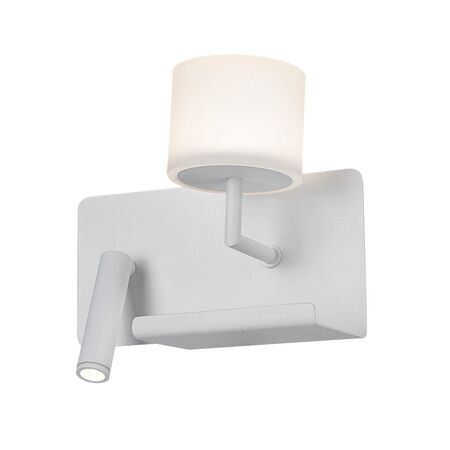 WALL Int City S/M 6W + 3W Reader Matt Wh w/Frosted Diff LEFT