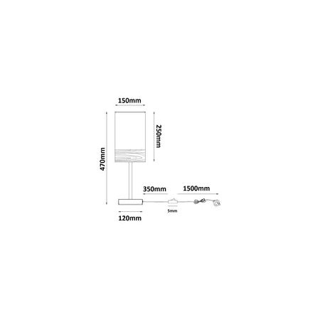 TABLE ES SML Blk Cloth OBLONG OD150mm w/Wood Veneer Trim