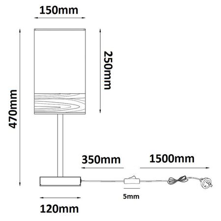 TABLE ES SML Wh Cloth OBLONG OD150mm w/Wood Veneer Trim