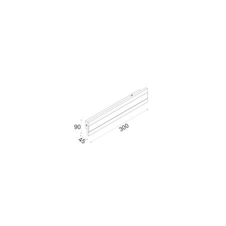 WALL S/M 32W RECT L1000mm LED TRI 860 Lm IP65 Black w/FR Diff 2YR
