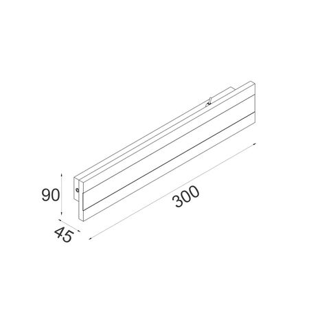 WALL S/M 32W RECT L1000mm LED TRI 860 Lm IP65 Black w/FR Diff 2YR
