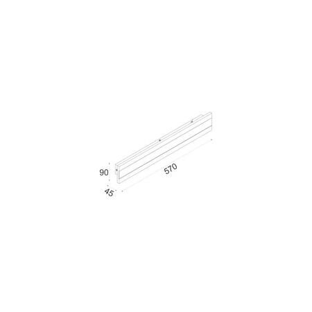 WALL S/M 32W RECT L1000mm LED TRI 860 Lm IP65 Black w/FR Diff 2YR