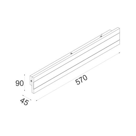 WALL S/M 32W RECT L1000mm LED TRI 860 Lm IP65 Black w/FR Diff 2YR