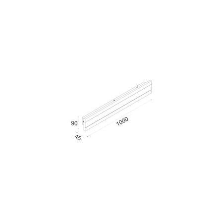 WALL S/M 32W RECT L1000mm LED TRI 860 Lm IP65 Black w/FR Diff 2YR