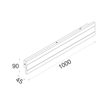 WALL S/M 32W RECT L1000mm LED TRI 860 Lm IP65 Black w/FR Diff 2YR