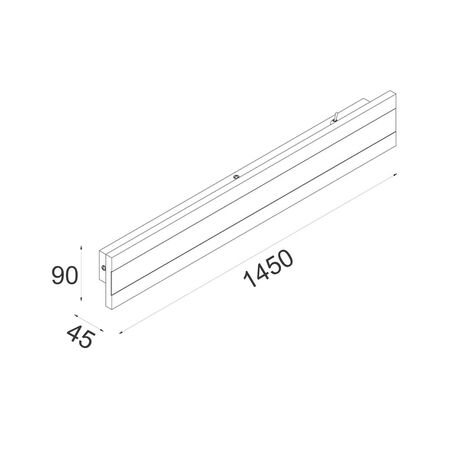 WALL S/M 32W RECT L1000mm LED TRI 860 Lm IP65 Black w/FR Diff 2YR