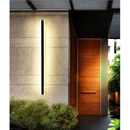 WALL S/M 32W RECT L1000mm LED TRI 860 Lm IP65 Black w/FR Diff 2YR