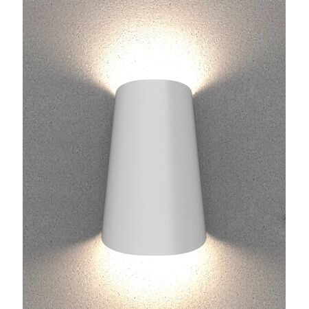 WALL S/M Up/Dn 11W LED TRI 378 Lm IP65 Cone Matt Wh Opal Diff