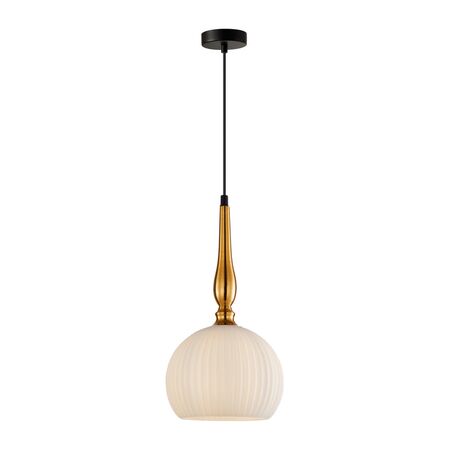 PENDANT ES 72W Small Frosted Wine Glass Ribbed w/BLK Highlight OD200 x H380mm