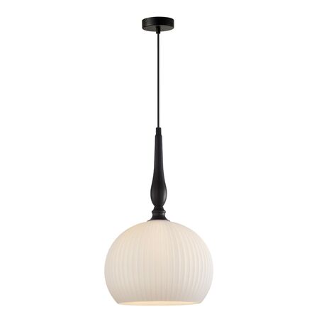 PENDANT ES 72W Large Frosted Wine Glass Ribbed w/Blk Highlight OD250 x H430mm