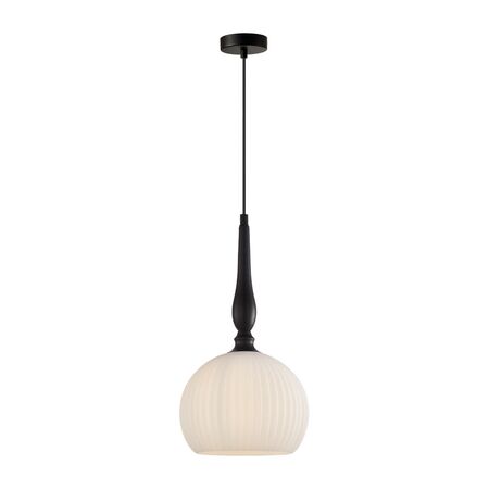 PENDANT ES 72W Small Frosted Wine Glass Ribbed w/BLK Highlight OD200 x H380mm