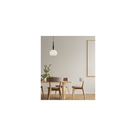 PENDANT ES 72W Large Frosted Wine Glass Ribbed w/Brass Highlight OD250 x H430mm
